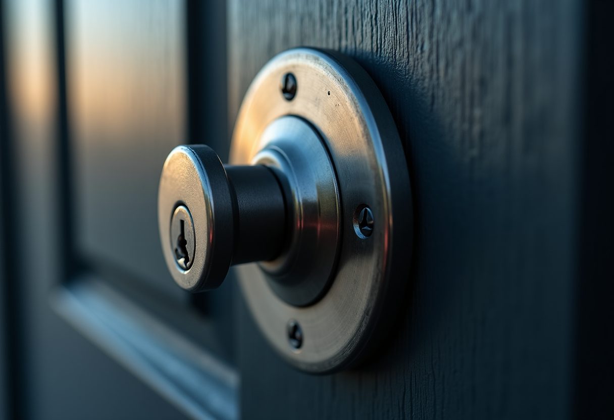High-security steel deadbolt close-up — Beecroft
